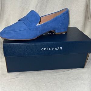Cole Haan Women's Vibrant Blue Suede Loafers